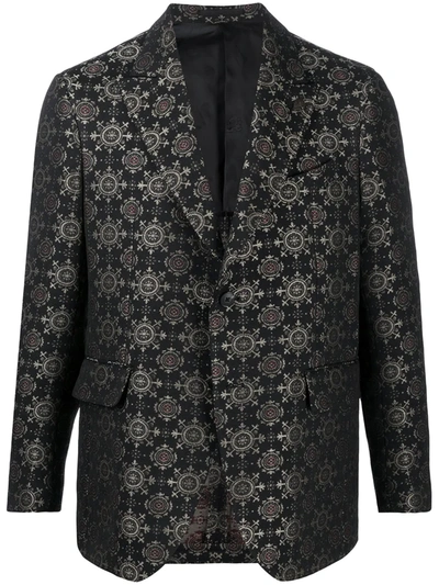 Shop Gabriele Pasini Baroque Jacquard Tailored Suit Jacket In Black