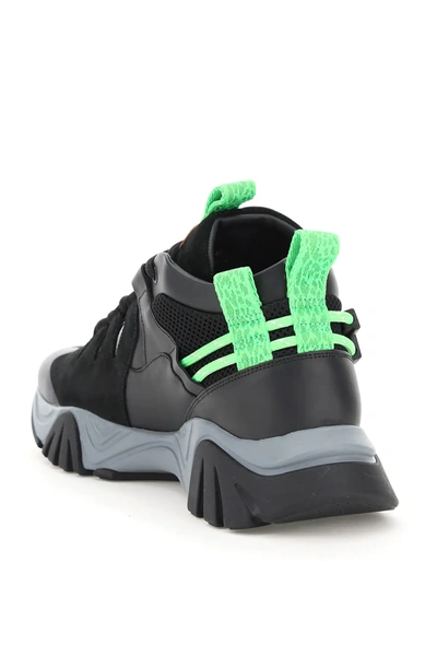 Shop Versace Squalo Hiker Sneakers In Black,green,grey