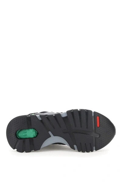 Shop Versace Squalo Hiker Sneakers In Black,green,grey