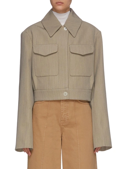 Lemaire Pocket Front Blouson Crop Jacket In Brown | ModeSens