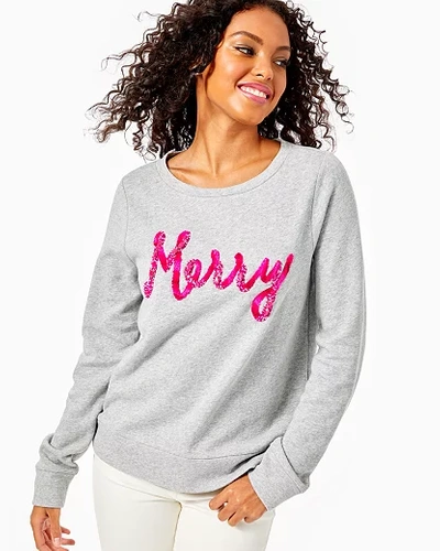 Shop Lilly Pulitzer Rami Graphic Sweatshirt In Multi Merry Embellished Graphic