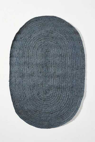Shop Anthropologie Handwoven Lorne Oval Rug By  In Blue Size 3 X 5