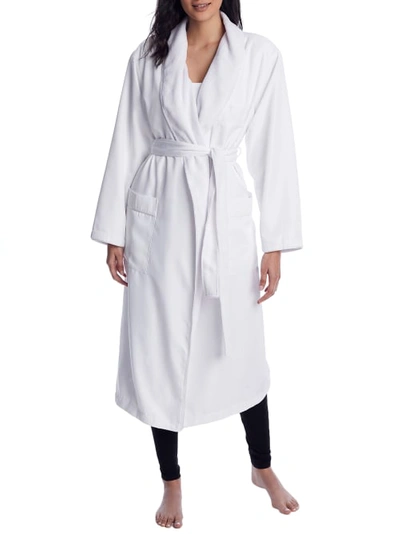 Shop Arlotta Microfiber Plush-lined Spa Robe In White