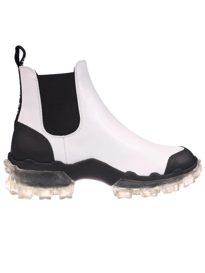 Shop Moncler Hanya Boots In White