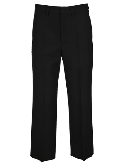 Shop Balenciaga Wool Cropped Pants In Black