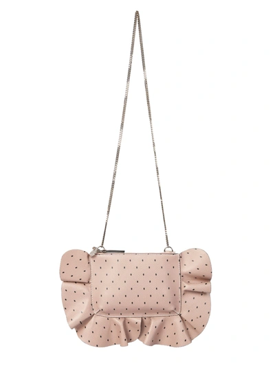 Shop Red Valentino Rock Ruffles Pouch In Nude