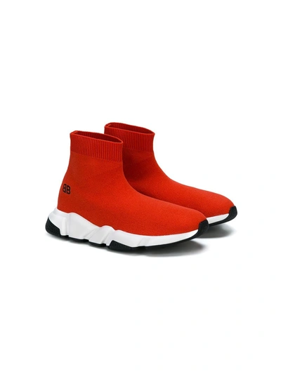 Shop Balenciaga Speed Sock Sneakers In Red