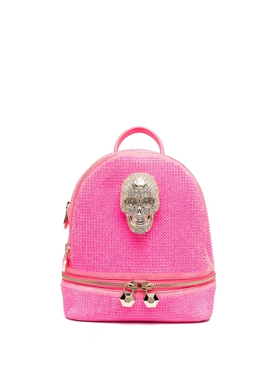 Shop Philipp Plein Crystal-embellished Backpack In Pink