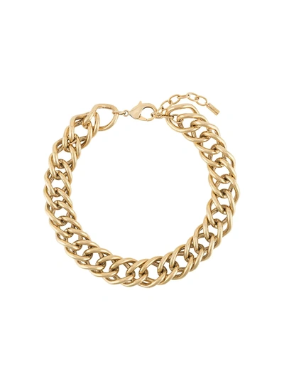 Shop Saint Laurent Sagan Short Chain Necklace In Gold