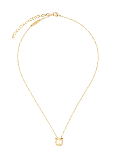 Shop Ferragamo Gancini Necklace In Gold