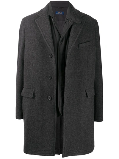 Shop Polo Ralph Lauren Melton 2-in-1 Top Coat In Grey