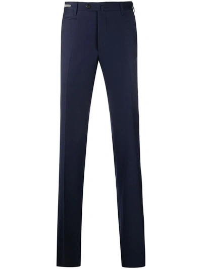 Shop Corneliani Slim-fit Tailored Trousers In Blue