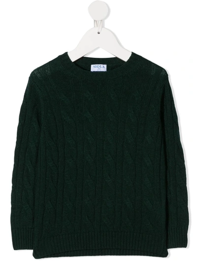 Shop Siola Cable-knit Jumper In Green