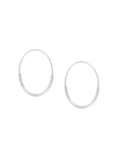 Shop Maria Black Delicate Hoop 26 Earrings In Silver