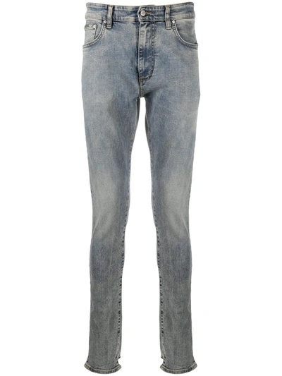Shop Represent Acid-wash Skinny Jeans In Blue