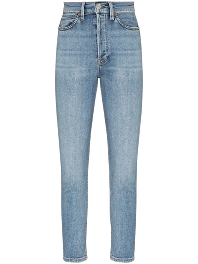 Shop Re/done Skinny Fit Cropped Jeans In Blue