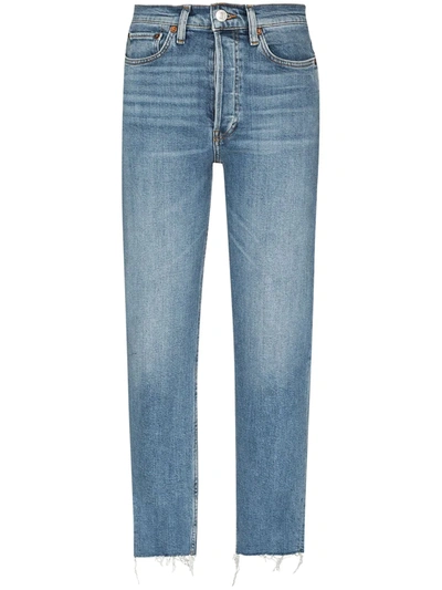 Shop Re/done Light Wash Straight-leg Jeans In Blue