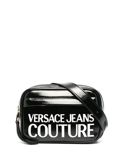 Shop Versace Jeans Couture Logo Print Belt Bag In Black
