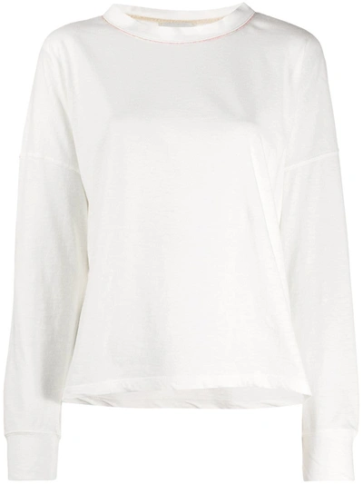 Shop Forte Forte Dropped Shoulders Long-sleeve T-shirt In White