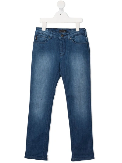 Shop Emporio Armani Straight-leg Jeans In Blue