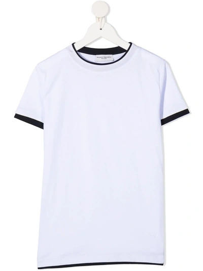 Shop Paolo Pecora Contrast-trim T-shirt In White
