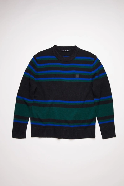 Shop Acne Studios Striped Sweater Black/blue