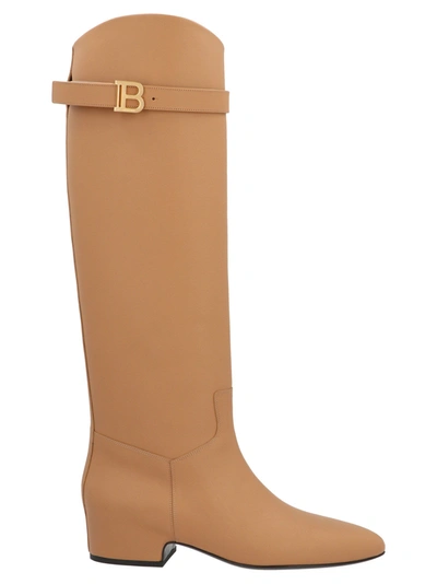 Shop Balmain Women's Beige Ankle Boots