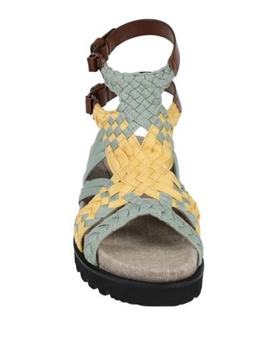Shop Alberta Ferretti Woman Sandals Light Green Size 6 Textile Fibers