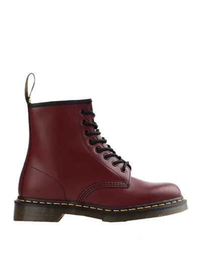 Shop Dr. Martens' Dr. Martens Woman Ankle Boots Burgundy Size 6 Soft Leather In Red
