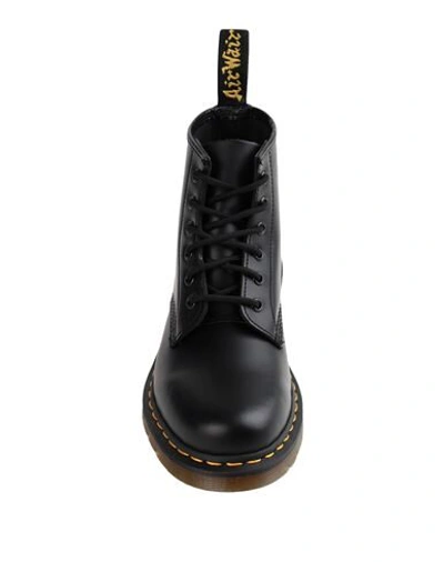 Dr. Martens' Leather Ankle Boots Contrast Stitching In Black