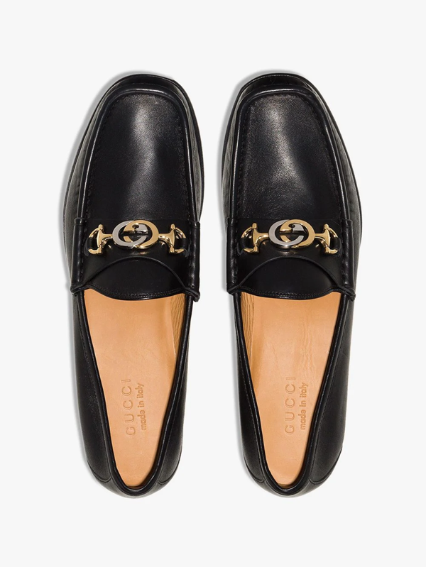 leather loafer with interlocking g horsebit