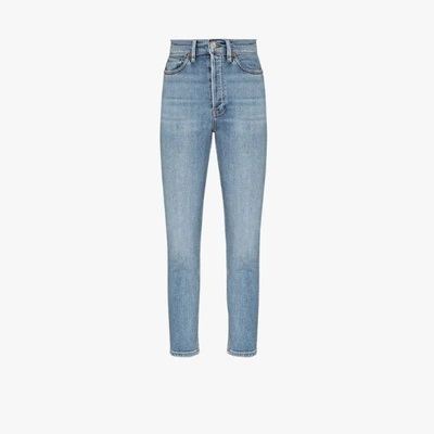 Shop Re/done Blue High Waist Cropped Skinny Jeans