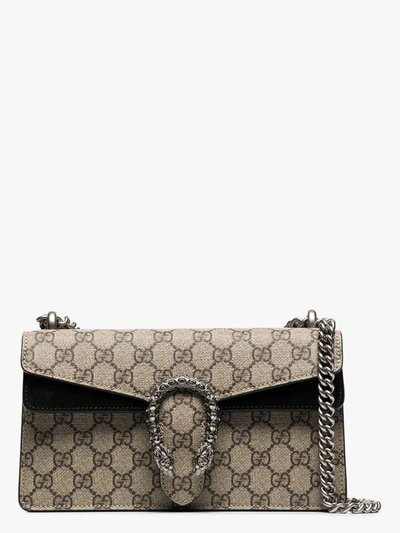 Shop Gucci Brown Dionysus Gg Supreme Small Shoulder Bag In Neutrals