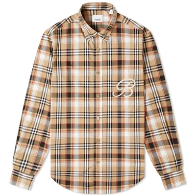 Shop Burberry Cadby Archive Check Shirt In Neutrals