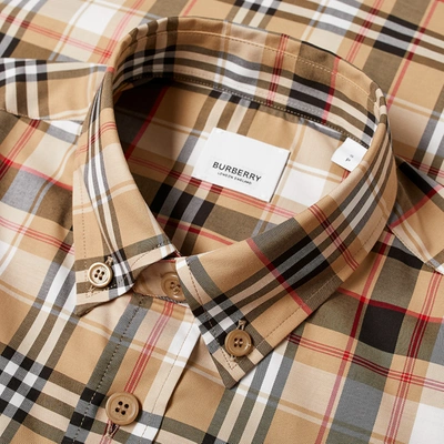 Shop Burberry Cadby Archive Check Shirt In Neutrals