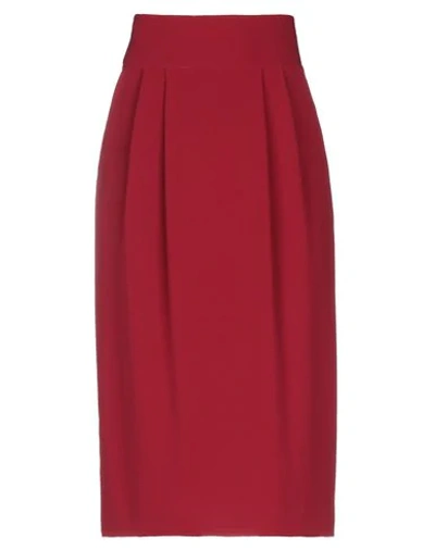 Shop P.a.r.o.s.h P. A.r. O.s. H. Woman Midi Skirt Burgundy Size Xs Polyester, Elastane In Red