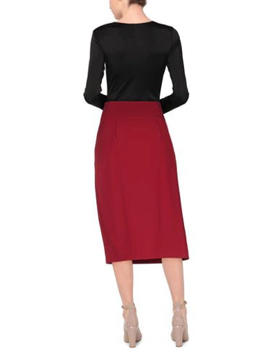 Shop P.a.r.o.s.h P. A.r. O.s. H. Woman Midi Skirt Burgundy Size Xs Polyester, Elastane In Red