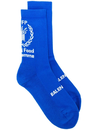 Shop Balenciaga Wfp Socks In Blue