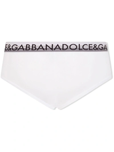 Shop Dolce & Gabbana Brando Logo-waistband Briefs In White