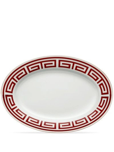 Shop Richard Ginori Labirinto Oval Serving Platter (40cm) In Red