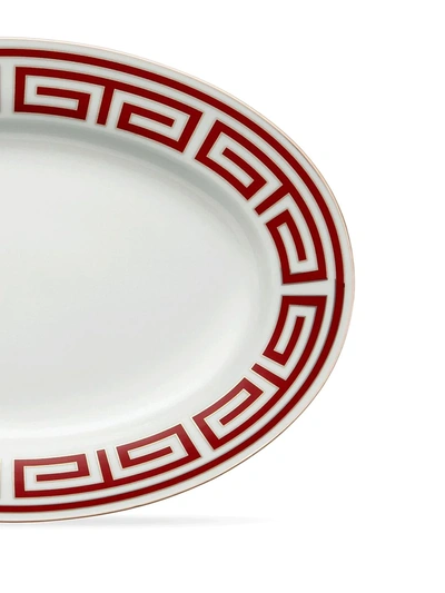 Shop Richard Ginori Labirinto Oval Serving Platter (40cm) In Red