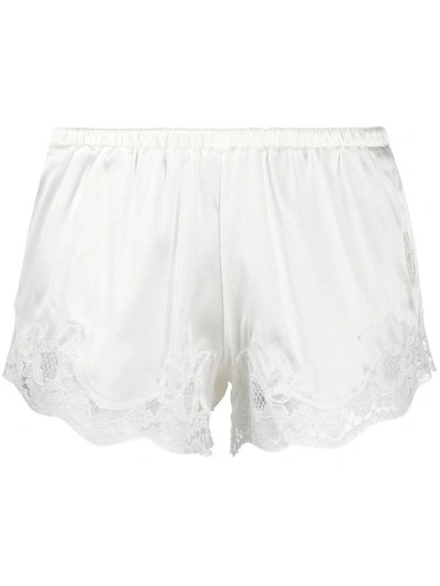 Shop Dolce & Gabbana Lace Detail Lingerie Shorts In White