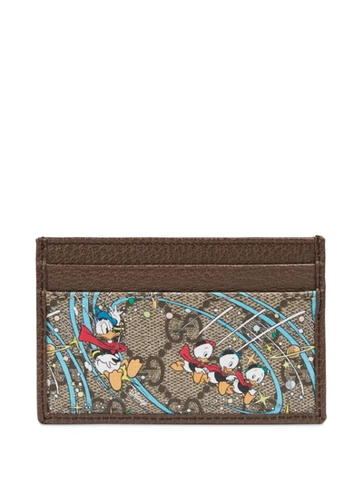 Shop Gucci X Disney Donald Duck Cardholder In Neutrals