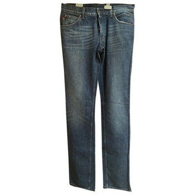 Pre-owned Gucci Navy Cotton Jeans