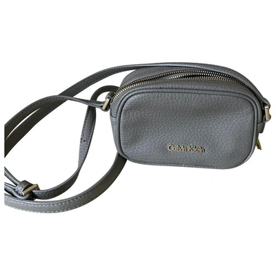 Pre-owned Calvin Klein Grey Leather Clutch Bag