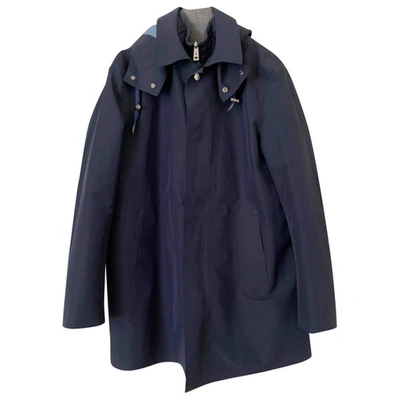 Pre-owned Kiton Navy Polyester Coat