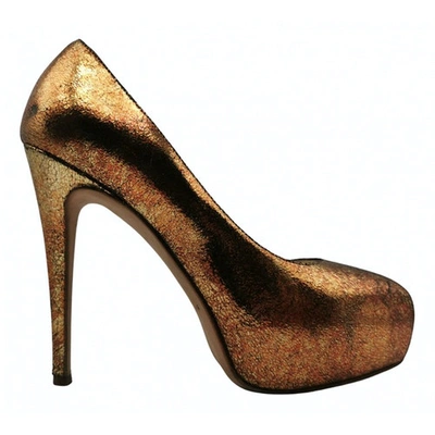Pre-owned Brian Atwood Leather Heels In Metallic