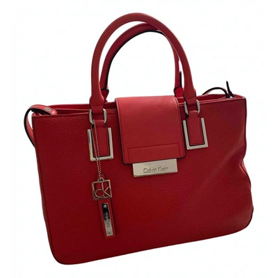 Pre-owned Calvin Klein Red Leather Handbag