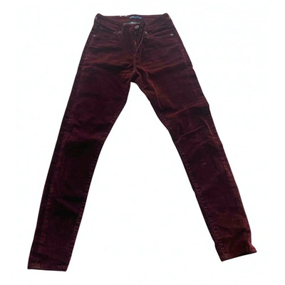 Pre-owned Levi's Burgundy Suede Trousers