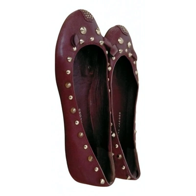 Pre-owned Marc By Marc Jacobs Leather Ballet Flats In Burgundy